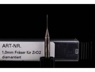 1,0mm Radusfräser, diamantiert für ZrO2 und PMMA
