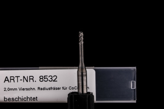 2,0mm Vierschn. Radiusfräser für CoCr/Titan