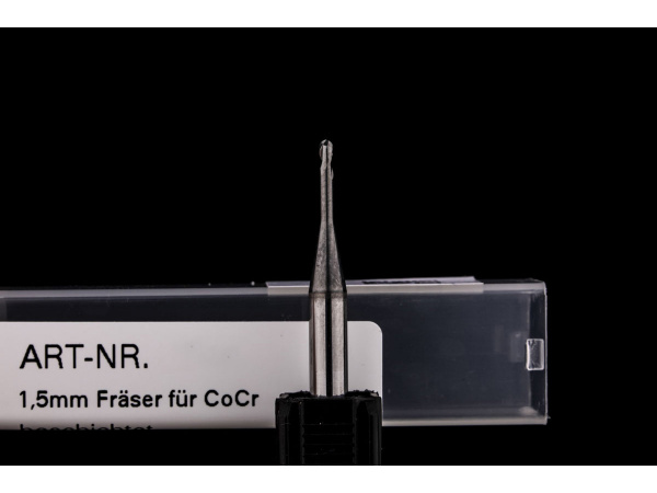 1,5mm Radiusfräser beschichtet für CoCr und Titan